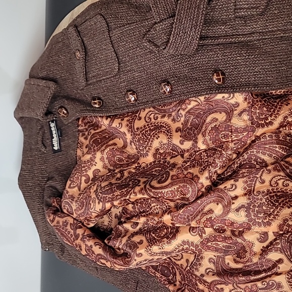 Dollhouse Brown Tweed Wool Peacoat - Picture 9 of 14